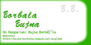 borbala bujna business card